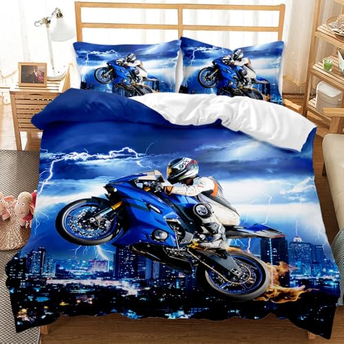 QBIDCSX Bettwäsche 200x220 Motorrad Bettwäsche-Sets mit Reißverschluss Schließung für Erwachsene Jugendliche Kinder Weicher Atmungsaktive Mikrofaser Bettbezug + 2 Kopfkissenbezug 80x80 cm QBIDCSX Bettwäsche 200x220 Motorrad Bettwäsche-Sets mit Reißverschluss Schließung für Erwachsene Jugendliche Kinder Weicher Atmungsaktive Mikrofaser Bettbezug + 2 Kopfkissenbezug 80x80 cm von QBIDCSX