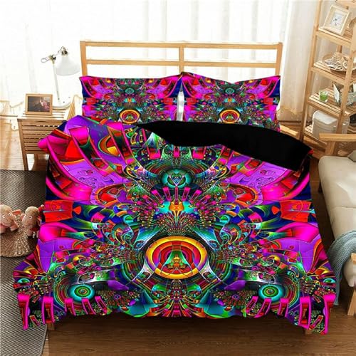 QBIDCSX Bettwäsche 220x240 Mikrofaser - Bettwäsche-Sets 220x240 Bunt Bettwäsche-Sets mit Reißverschluss Schließung für Kinder Mädchen Weicher Mikrofaser Bettbezug + 2 Kopfkissenbezug 80x80 cm von QBIDCSX