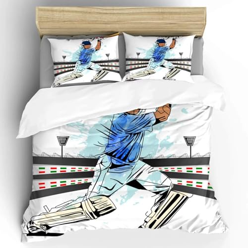 QBIDCSX Bettwäsche 220x240 Mikrofaser - Bettwäsche-Sets 220x240 Cricket Bettwäsche-Sets mit Reißverschluss Schließung für Kinder Mädchen Weicher Mikrofaser Bettbezug + 2 Kopfkissenbezug 80x80 cm von QBIDCSX