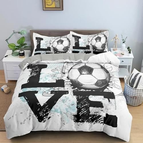 QBIDCSX Bettwäsche 220x240 Mikrofaser - Bettwäsche-Sets 220x240 Fußball Bettwäsche-Sets mit Reißverschluss Schließung für Kinder Mädchen Weicher Mikrofaser Bettbezug + 2 Kopfkissenbezug 80x80 cm QBIDCSX Bettwäsche 220x240 Mikrofaser - Bettwäsche-Sets 220x240 Fußball Bettwäsche-Sets mit Reißverschluss Schließung für Kinder Mädchen Weicher Mikrofaser Bettbezug + 2 Kopfkissenbezug 80x80 cm von QBIDCSX