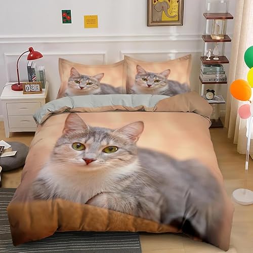 QBIDCSX Bettwäsche 220x240 Mikrofaser - Bettwäsche-Sets 220x240 Graue Katze Bettwäsche-Sets mit Reißverschluss Schließung für Kinder Mädchen Weicher Mikrofaser Bettbezug + 2 Kopfkissenbezug 80x80 cm QBIDCSX Bettwäsche 220x240 Mikrofaser - Bettwäsche-Sets 220x240 Graue Katze Bettwäsche-Sets mit Reißverschluss Schließung für Kinder Mädchen Weicher Mikrofaser Bettbezug + 2 Kopfkissenbezug 80x80 cm von QBIDCSX