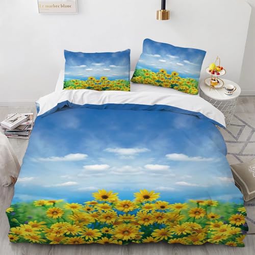 QBIDCSX Bettwäsche220x240 Mikrofaser - Bettwäsche-Sets 220x240 Gelbe Blumen Angenehme Bettbezug mit 2 80x80 cm Kissenbezüge für Allergiker Geeignet, Bettbezüge für Doppelbett mit Reißverschluss QBIDCSX Bettwäsche220x240 Mikrofaser - Bettwäsche-Sets 220x240 Gelbe Blumen Angenehme Bettbezug mit 2 80x80 cm Kissenbezüge für Allergiker Geeignet, Bettbezüge für Doppelbett mit Reißverschluss von QBIDCSX