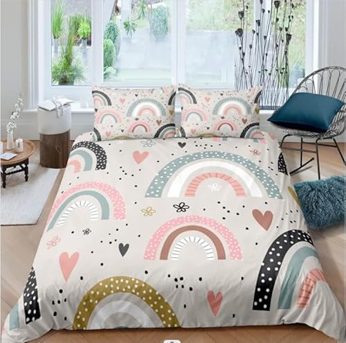 QBIDCSX Bettwäsche220x240 Mikrofaser - Bettwäsche-Sets 220x240 Regenbogen Angenehme Bettbezug mit 2 80x80 cm Kissenbezüge für Allergiker Geeignet, Bettbezüge für Doppelbett mit Reißverschluss QBIDCSX Bettwäsche220x240 Mikrofaser - Bettwäsche-Sets 220x240 Regenbogen Angenehme Bettbezug mit 2 80x80 cm Kissenbezüge für Allergiker Geeignet, Bettbezüge für Doppelbett mit Reißverschluss von QBIDCSX