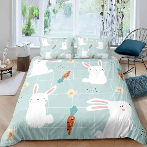 QBIDCSX Bettwäsche220x240 Mikrofaser - Bettwäsche-Sets 220x240 Weißes Kaninchen Angenehme Bettbezug mit 2 80x80 cm Kissenbezüge für Allergiker Geeignet, Bettbezüge für Doppelbett mit Reißverschluss QBIDCSX Bettwäsche220x240 Mikrofaser - Bettwäsche-Sets 220x240 Weißes Kaninchen Angenehme Bettbezug mit 2 80x80 cm Kissenbezüge für Allergiker Geeignet, Bettbezüge für Doppelbett mit Reißverschluss von QBIDCSX