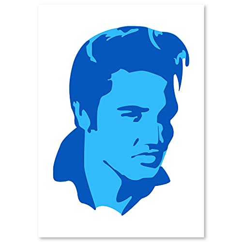 Elvis Presley Schablone - 2 Schichten Plastik - A3 42 x 29,7cm - Höhe Elvis: 34 cm - wiederverwendbare kinderfreundliche Schablone für Malerei, Handwerk, Wände und Möbel von QBIX