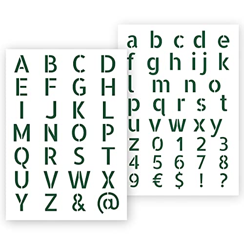 QBIX Buchstabenschablone Modern - A4 Größe - Höhenbuchstaben 3cm von QBIX