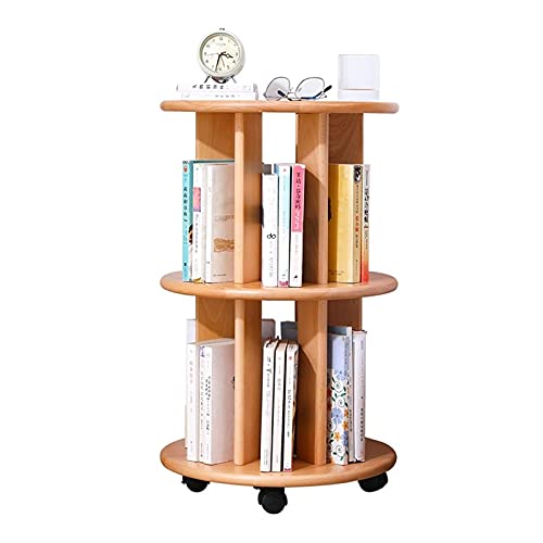 QBKLI 2-stöckig/3-stöckig/4-stöckig, um 360° drehbares Bücherregal, stabiles Bücherregal, kreatives, einzigartiges Design, Bücherregal, platzsparendes Regal, Bücherregal, Vollmond von QBKLI