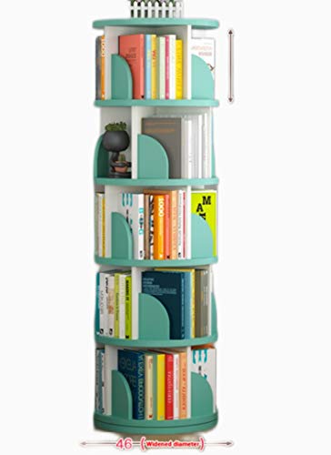 QBKLI 360 ° drehbares Bücherregal, mehrschichtiges Bodenregal, Lagerregal, große Kapazität, Möbel für Zuhause, für Bücher von QBKLI