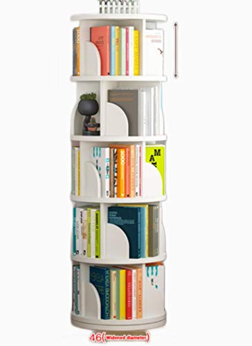 QBKLI 360 ° drehbares Bücherregal, mehrschichtiges Bodenregal, Lagerregal, große Kapazität, Möbel für Zuhause, für Bücher von QBKLI