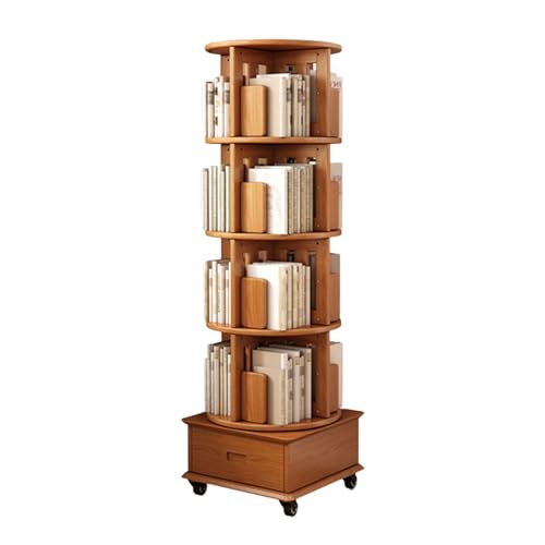 QBKLI 5-stufiges Lagerregal, stehendes Bücherregal mit Rollen für Wohnzimmer, Schlafzimmer, geeignet für Zuhause/Büro. Vollmond von QBKLI