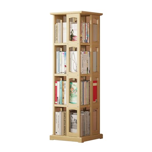 QBKLI Bodenstehendes Bücherregal, 360° drehbarer Bücheraufbewahrungsregal-Organizer, geeignet für Zuhause/Büro/Arbeitszimmer, CD-Aufbewahrungsregal von QBKLI