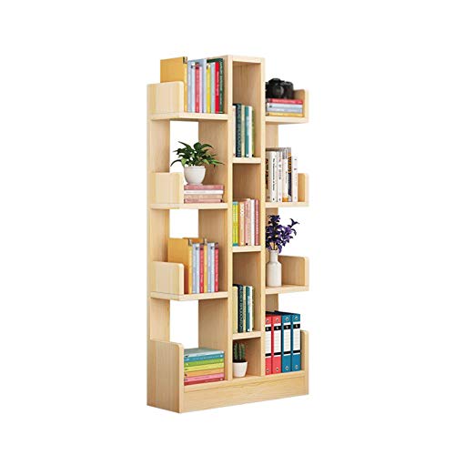 QBKLI Bücherregal, mehrschichtiges Regal aus massivem Holz, Wohnzimmer-Eckregal, Boden-Buch-Aufbewahrungsregal für Wohnzimmer, Arbeitszimmer von QBKLI