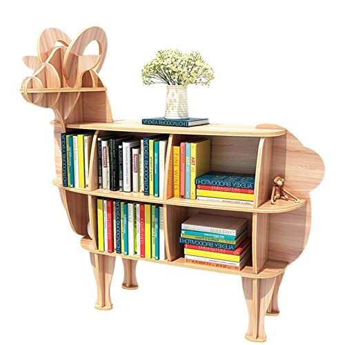 QBKLI Bücherregal aus Holz, Aufbewahrungsregal in Tierform, Leseaufbewahrung, Dekoration, Bilderbuchregal für Kinder, geeignet für Wohnzimmer, Sofa, Beistelltisch von QBKLI
