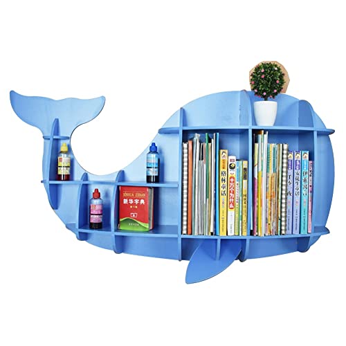 QBKLI Bücherregal aus Holz, an der Wand montiertes Bücherregal, Aufbewahrungsregal, Buch-Organizer, Tierförmiges Regal, multifunktionales Schließfach, 5 Farben von QBKLI