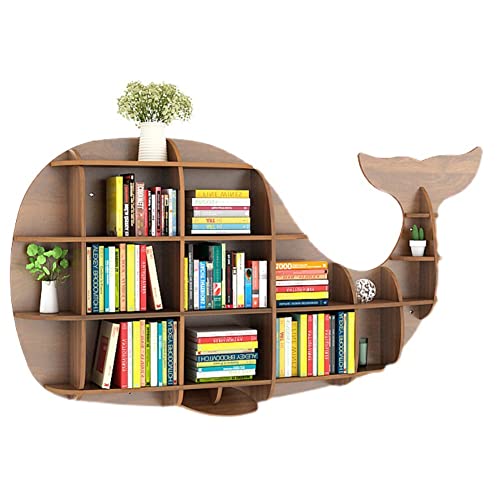 QBKLI Bücherregal aus Holz, an der Wand montiertes Bücherregal, Aufbewahrungsregal, Buch-Organizer, Tierförmiges Regal, multifunktionales Schließfach, 5 Farben von QBKLI