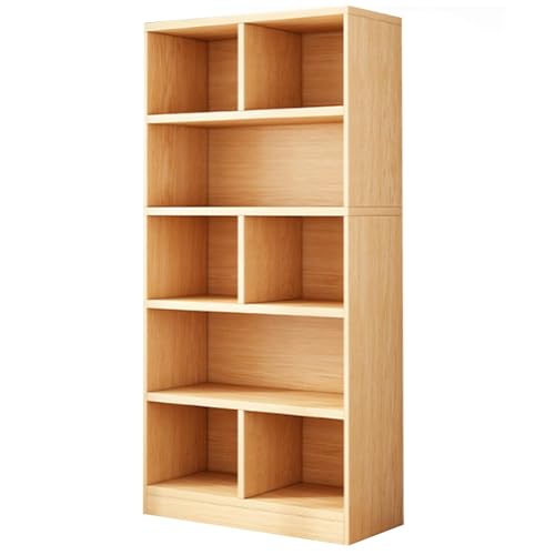 QBKLI Bücherregal aus Holz, offenes Bücherregal mit Fächern, rustikales stehendes Bücherregal aus Holz für Wohnzimmer, Schlafzimmer, Bücherregale und Bücherregale von QBKLI