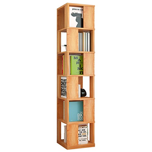 QBKLI Bücherregal für Zuhause, 6-stufiges Regal, Bücherregal aus Holz, freistehendes Display, Lagerregal, Montage, Bodenregal, Regale, Vollmond von QBKLI
