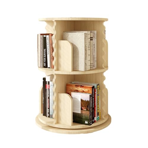 QBKLI CD-Rack, bodenstehendes Bücherregal, 4-stufiges drehbares Bücherregal, drehbares Bücherregal, geeignet für Wohnzimmer/Zuhause/Büro/Arbeitszimmer von QBKLI