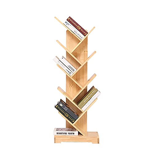QBKLI Desktop-Bücherregal, baumförmiges Massivholz-Bodenregal, baumförmiges Aufsatz-Bücherregal, Organizer-Tischaufbewahrung, für Arbeitszimmer und Schlafzimmer von QBKLI