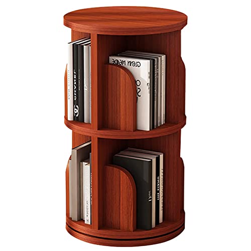 QBKLI Drehbares Bücherregal aus Holz, 360°-Display-Organizer für Wohnzimmer, Schlafzimmer und Arbeitszimmer – rundes, bodenstehendes Eckregal, Bücherregal für Kinder und Erwachsene von QBKLI