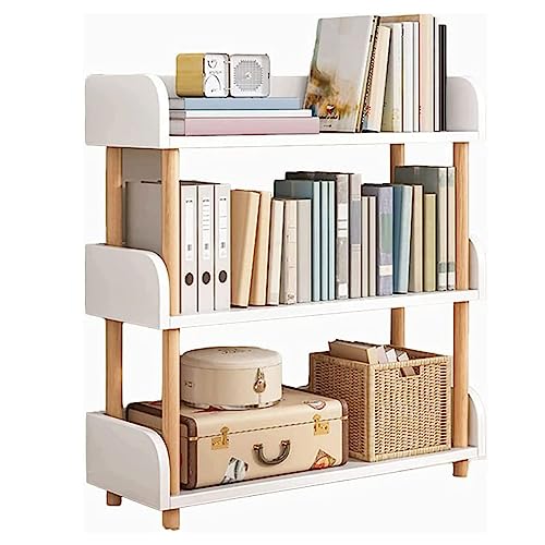 QBKLI Flexible Bücherregale, 3-stufiges Bücherregal, stehendes Bücherregal aus Holz, offen mit Holzbeinen, freistehendes Bücherregal, Wohnzimmer-Bücherregal, perfekte Möbel, Vollmond von QBKLI