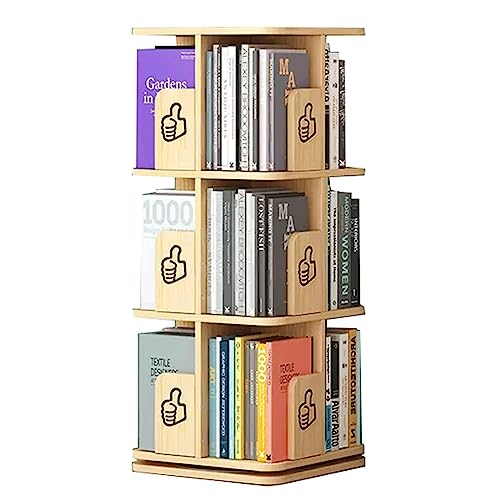 QBKLI Flexible Bücherregale, drehbares Bücherregal aus Holz, 360° stehendes Bücherregal, mehrstufiges Bücherregal, Organizer, Wohnzimmer, Arbeitszimmer, Bücherregal, perfekte Möbel, Vollmond von QBKLI