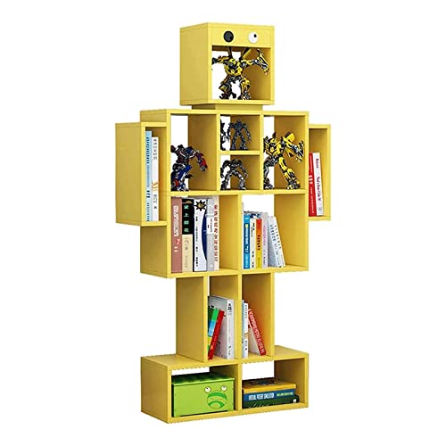QBKLI Flexible Bücherregale, stehendes Bücherregal aus Holz, 360° drehbares Bücherregal mit Rollen, rollendes Bücherregal, 2/3/4/5/6 Ebenen, Bücherregal, Heim-Bücherregal, perfekte Möbel, Vollmond von QBKLI