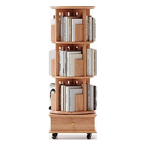 QBKLI Flexible Bücherregale, um 360° drehbares Bücherregal, bodenstehendes Bücherregal, Bücherregal aus Holz, Wohnzimmer, großes Fassungsvermögen, Bücherregal, Organizer, perfekte Möbel, Vollmond von QBKLI