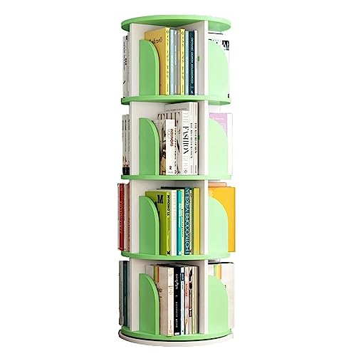 QBKLI Flexible Bücherregale, um 360° drehbares Bücherregal, großes Fassungsvermögen, stehendes Bücherregal, 3/4/5-stufiges Bücherregal, Organizer, Wohnzimmer-Bücherregal, perfekte Möbel, Vollmond von QBKLI