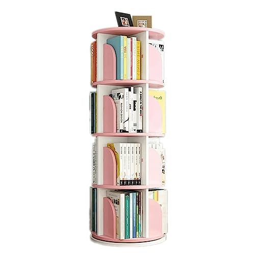QBKLI Flexible Bücherregale, um 360° drehbares Bücherregal, großes Fassungsvermögen, stehendes Bücherregal, 3/4/5-stufiges Bücherregal, Organizer, Wohnzimmer-Bücherregal, perfekte Möbel, Vollmond von QBKLI