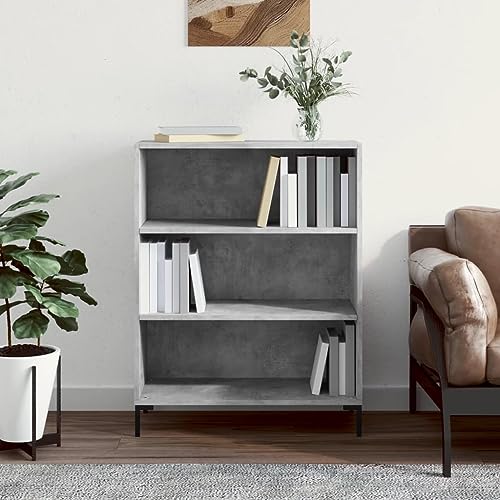 QBKLI Klassisches Bücherregal mit Metallbeinen, 3-stufiges schmales Bücherregal, Bücherschrank, freistehender Aufbewahrungsschrank für Zuhause und Büro, Heimdekor-Möbel | Weißer Hochglanz von QBKLI
