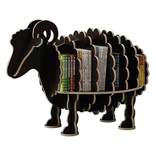 QBKLI Kreatives Bücherregal, umweltfreundliches Bücherregal aus Massivholz, mehrschichtige Platte, Tierform, Bücherregale, klassisches Regal, Vollmond von QBKLI