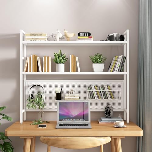 QBKLI Mehrzweck-Bücherregal aus Holz für den Computertisch – Organisieren Sie Wohnheim, Büro, Zuhause – Ausstellungsregal und Hutch-Organizer von QBKLI