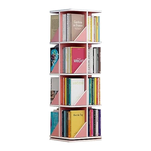 QBKLI Modernes Bücherregal, 360 ° drehbar, Holz-Kunststoff-Platte, offenes rundes Bücherregal für Zuhause, platzsparendes Bücherregal, Vollmond von QBKLI