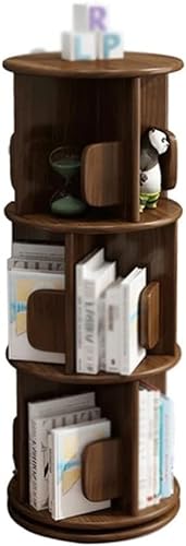 QBKLI Rotierendes Bücherregal, Bücherregal aus Holz, minimalistisches Boden-Bücherregal, Design-Regale, drehbares Bücherregal, einfache Möbel für zu Hause von QBKLI