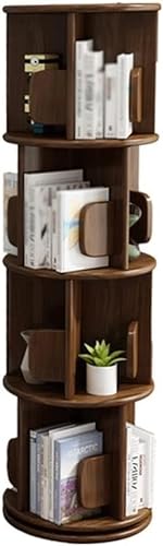 QBKLI Rotierendes Bücherregal, Bücherregal aus Holz, minimalistisches Boden-Bücherregal, Design-Regale, drehbares Bücherregal, einfache Möbel für zu Hause von QBKLI