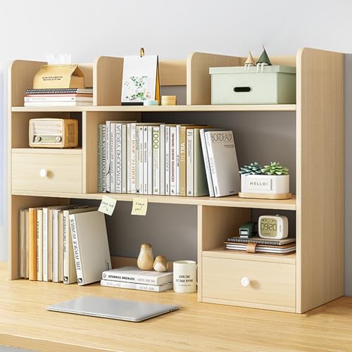 QBKLI Schreibtisch-Organizer-Regal, Schreibtisch-Stalloberteil, nur Wohnheim, Bücherregal-Desktop, Mehrzweck-Bücherregal-Aufbewahrungsorganisator, für das Heimbüro von QBKLI