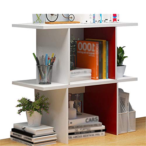 QBKLI -Sling-Bücherregal, Sling-Bücherregal, hohes und niedriges 2-lagiges Desktop-Bücherregal, kreatives Multifunktions-Lagerregal, Holzschutzmittel, stark, 3 Farben, 3 Größen von QBKLI