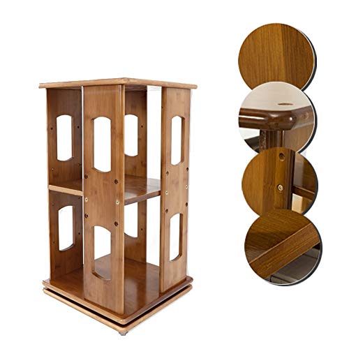 QBKLI -Sling-Bücherregal Sling-Bücherregal aus massivem Holz, dreidimensionaler Raum, 1/2-lagig, drehbares Bücherregal, 360° verstellbar, Mehrzweck-Desktop, 2 Größen von QBKLI