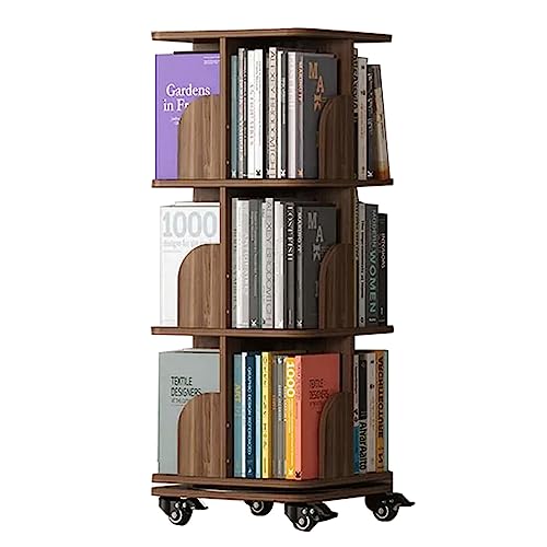 QBKLI Um 360 ° drehbares Bücherregal, Bücherregal mit mehrschichtiger Lagerung, Dickes PVC-Blattregal, unabhängige Bücherregale, kleine Stellfläche, Vollmond von QBKLI