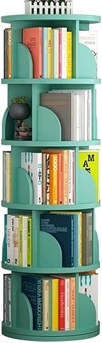 QBKLI Um 360° drehbares Bücherregal, platzsparender Bücherturm im modernen Design für den Heim- und Bürogebrauch von QBKLI