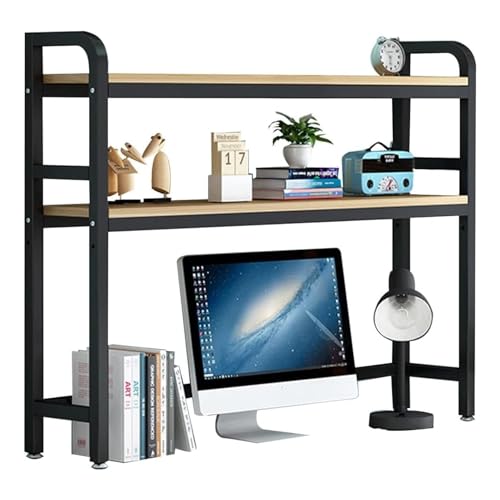 QBKLI Verstellbares 2-stufiges Desktop-Bücherregal, Mehrzweck-Arbeitsplattenstall, Bücherregal, Präsentationsregal für Wohnheim, Büro und Zuhause von QBKLI