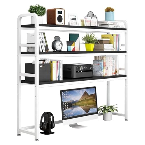 QBKLI Verstellbares 3-stufiges Bücherregal für Computertische – Multifunktionale Schreibtisch-Organizer-Regale für Home-Office-Schreibtische – Effiziente Aufbewahrungslösung! von QBKLI
