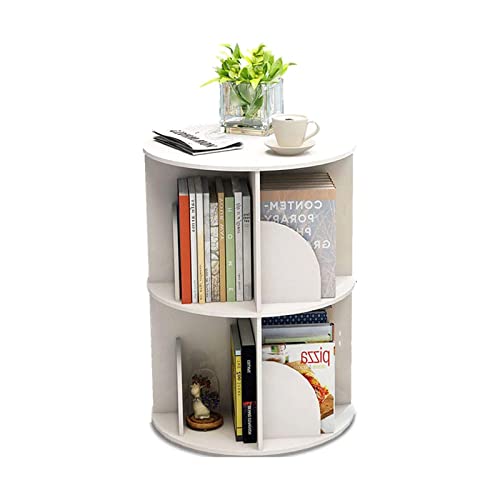 QBKLI Zylindrisches Bücherregal, mehrschichtiges Bücherregal, kreatives, um 360° drehbares Regal, Bücherregal, 40 x 128 cm, einfache Moderne Bücherregale, Vollmond von QBKLI