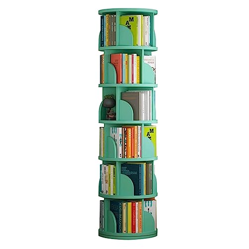 flexible Bücherregale, um 360° drehbares Bücherregal, mehrschichtiges, drehbares, stehendes Bücherregal, großes Fassungsvermögen, Heim-Bücherregal, Organizer, hölzernes Bücherregal, perfekte Möbel, von QBKLI