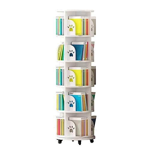 flexible Bücherregale, um 360° drehbares Bücherregal, stehendes Bücherregal aus Holz, Aufbewahrung mit großem Fassungsvermögen, einfacher Bücherregal-Organizer, Wohnzimmer-Bücherregal, perfekte Möbe von QBKLI