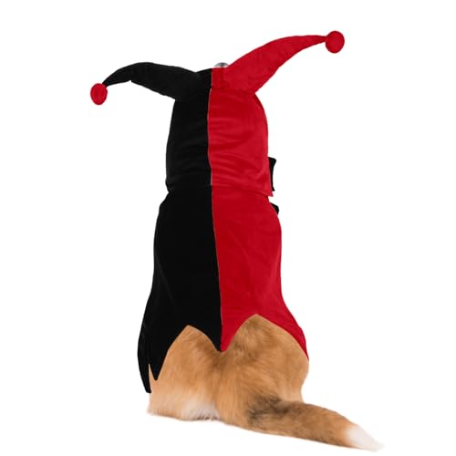 QBLEEV Hunde-Halloween-Kostüm, lustiges Party-Zirkus-inspiriertes Cosplay mit Kapuze und Umhang, warmer Winterpullover für kaltes Wetter, verstellbarer Haustier-Outfit, Kapuzenpullover für kleine QBLEEV Hunde-Halloween-Kostüm, lustiges Party-Zirkus-inspiriertes Cosplay mit Kapuze und Umhang, warmer Winterpullover für kaltes Wetter, verstellbarer Haustier-Outfit, Kapuzenpullover für kleine von QBLEEV