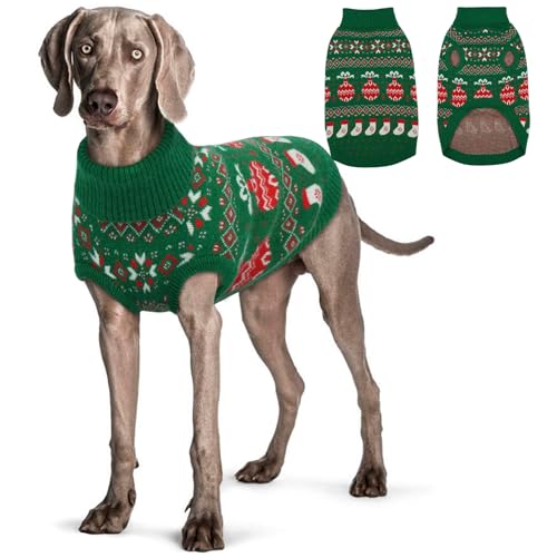 QBLEEV Weihnachtspullover für große Hunde – weicher Acryl-Strick-Hundepullover für große Rassen im Winter – ärmelloses Urlaubsoutfit für große Haustiere – XL Rollkragenpullover für Mädchen und Jungen QBLEEV Weihnachtspullover für große Hunde – weicher Acryl-Strick-Hundepullover für große Rassen im Winter – ärmelloses Urlaubsoutfit für große Haustiere – XL Rollkragenpullover für Mädchen und Jungen von QBLEEV