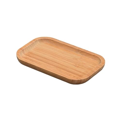 Bambus-Tablett aus Bambus, Waschtisch-Tablett, Badezimmer-Theken-Tablett, WC-Tank-Tablett zum Organisieren und Dekorieren (Farbe: Natur, Größe: 20 x 13 x 2 cm) von QBREZA