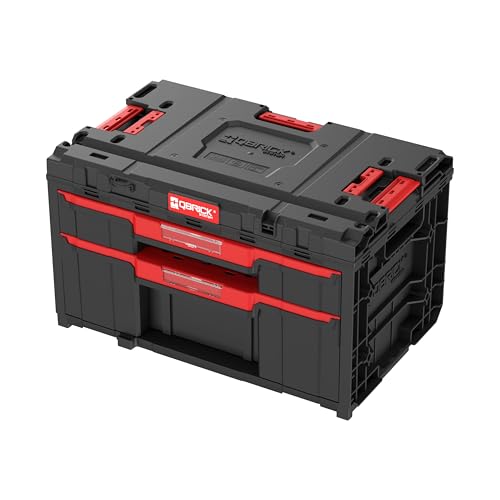 Maximale Ordnung mit 2 Schubladen unterschiedlicher Höhe – Der Qbrick Werkzeugkoffer bietet eine niedrige Schublade (8 kg Tragkraft) und eine hohe Schublade (16 kg Tragkraft) von QBRICK SYSTEM